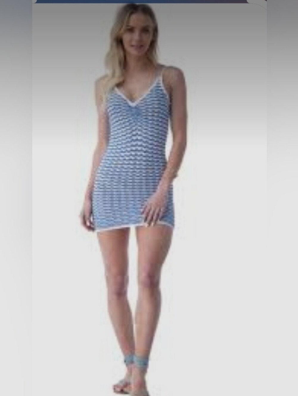 NWT Skylar Rose blue and white knit mini dress
